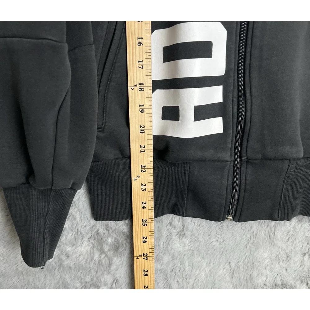 Adidas Track Jacket Top Large Print Women's Size Small Black‎ Faded READ - Picture 4 of 10